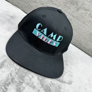 Poler Vice Hat Mens OS Black New Camp Vibes Snapback Flat Brim 223ACU7009-BLK